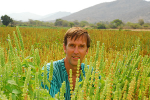 'Roulac, posing in a Chia field. Chia seeds are one of Nutiva's marquee products' (Photo courtesy of: Nutiva.com)